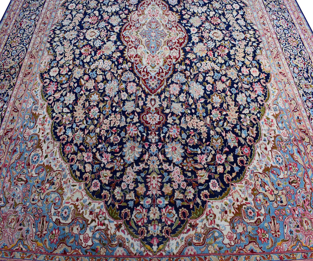 Handwoven Vintage Persian Kerman Rug | 411 x 295 cm | 13'4" x 9'6" - Najaf Rugs & Textile