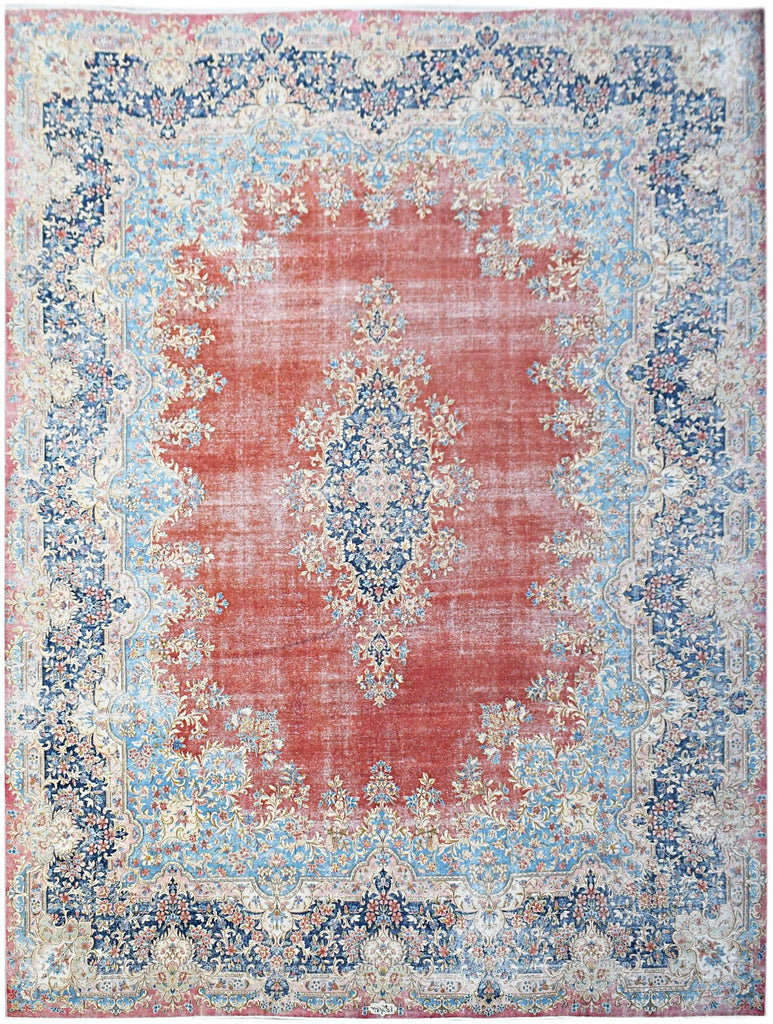 Handwoven Vintage Persian Kerman Rug | 478 x 380 cm | 15'9" x 12'6" - Najaf Rugs & Textile