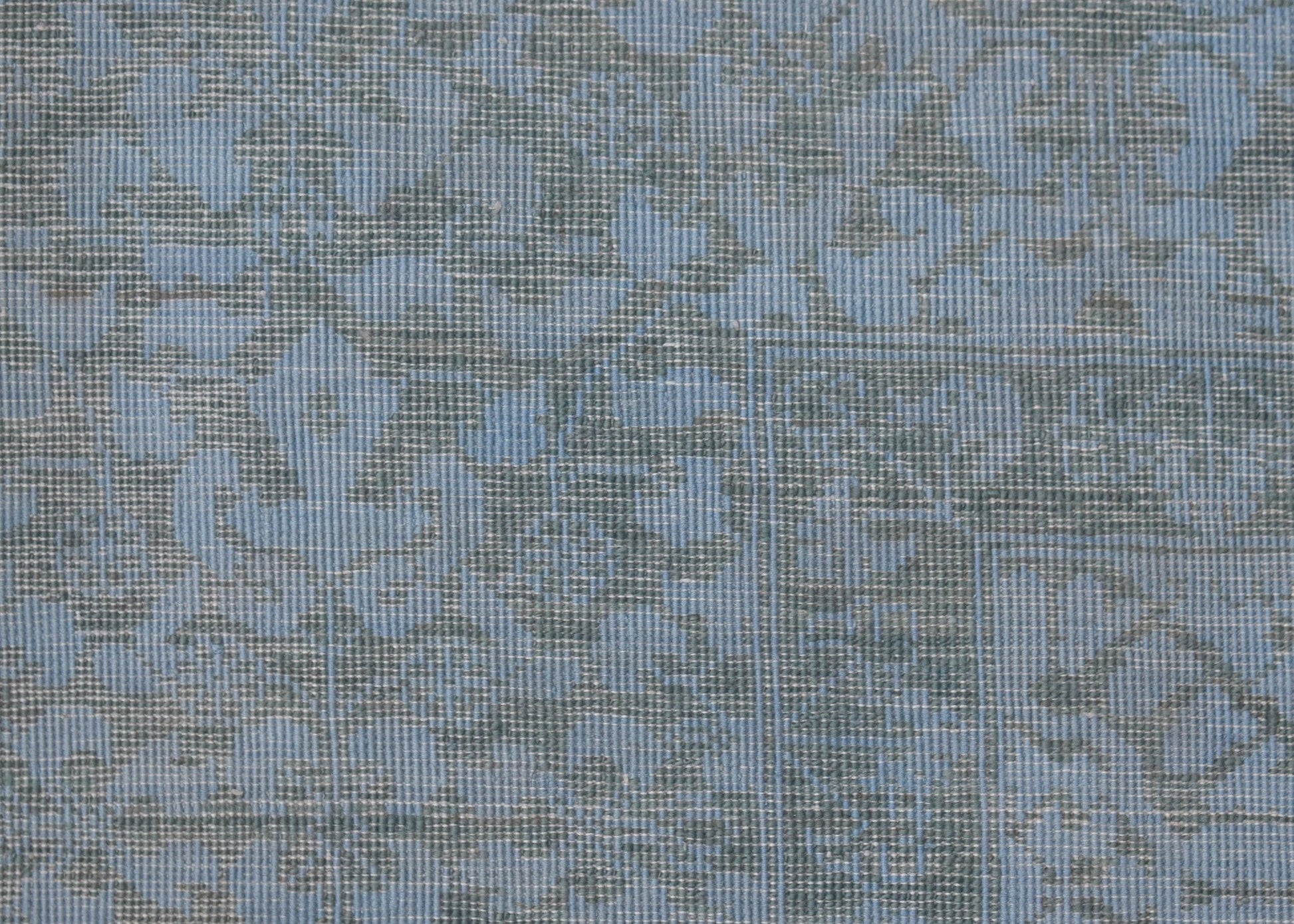 A handwoven Afghan Balkh rug featuring a detailed blue Mamluk pattern on a wool and cotton base.