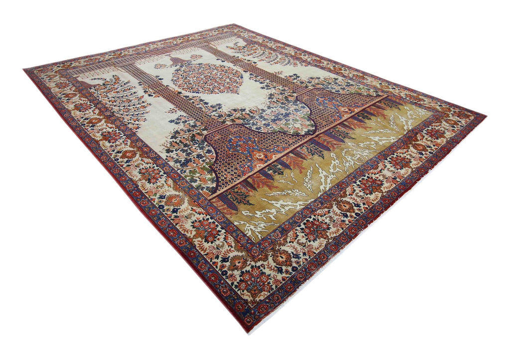 Rare Handmade Vintage Persian Kashmar Rug | 394 x 297 cm | 12'11" x 9'9" - Najaf Rugs & Textile