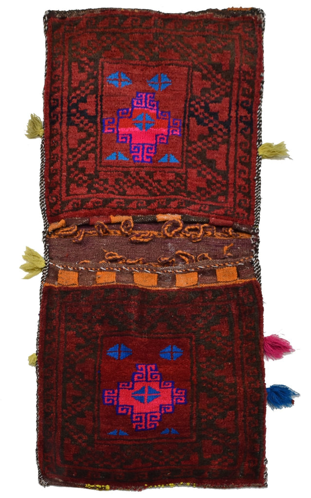 Vintage Afghan Tribal Saddle Bag | 105 x 46 cm | 3'4" x 1'5" - Najaf Rugs & Textile